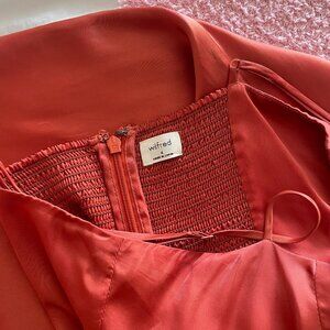 Aritzia Wilfred Silk Burnt Orange Dress